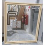 Modern rectangular mirror in cream-coloured frame Condition Report Approx. Dimensions: 107cm x 92cm