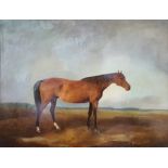 19th century school Oil on canvas Study of a horse  Unsigned 56cm x 72.5cm