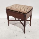 20th century mahogany piano stool with needlework upholstered seat