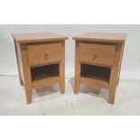 Pair of modern bedside tables with single drawer above shelf (2)