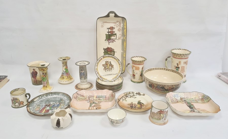 Collection of Royal Doulton, variously printed including Dickensware dishes, two Under the Greenwood