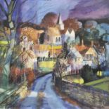 Michael B Edwards (1939-2009) Oil on board 'Winter Light, Sapperton' Signed lower left 60cm x