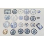 Collection of Staffordshire pottery miniature plates, dishes and other dinnerware, 19th century