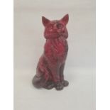 Royal Doulton flambe veined seated cat, 27cm high  Condition ReportSome wear to base, no other