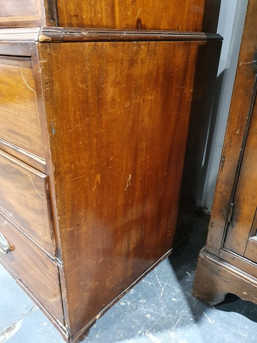 19th century converted mahogany linen press, the moulded cornice above two cupboard doors - Image 11 of 28