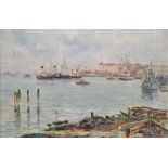 A. Nickolsky (20th century) Oil on canvas Harbour scene Signed lower right and dated 1964 49.5cm x