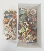 Quantity of miniature china model animals, ceramic and glass items (2 boxes)