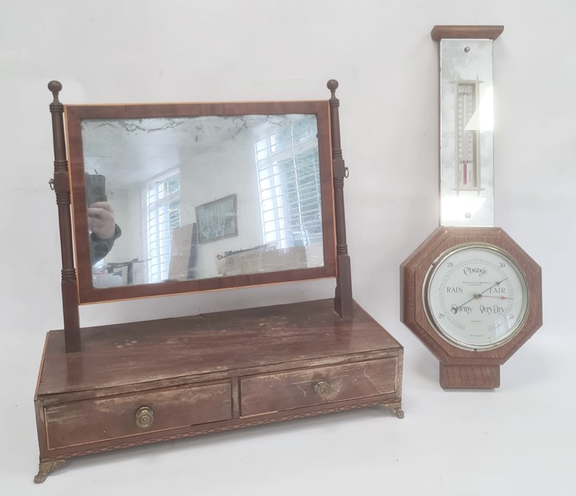 20th century oak cased banjo barometer, the dial marked 'Pleasance & Harper Ltd, Gloucester' and