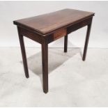 19th century mahogany rectangular topped folding card table