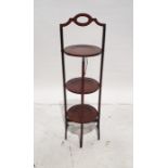 20th century mahogany three-tier folding cake stand