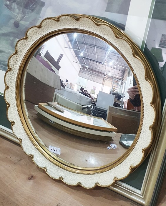 Circular mirror with a crackle paint finish and 1950's mirror (2)