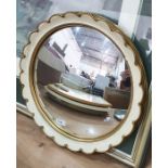 Circular mirror with a crackle paint finish and 1950's mirror (2)