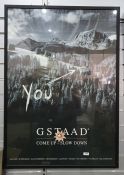 Two large framed posters for Gstaad Skiing Resort, 102cm x 73cm (including frame) (2)