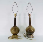 Pair of glass table lamps, shaft and ball shape (2)