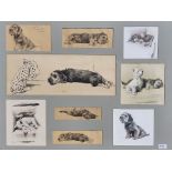 Cecil Aldin Framed prints  Dandy Dinmont, Bull Terrier, Scottie Dog (from a book) Two etchings