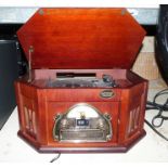 Amos reproduction vintage record player within wooden case and vacuum cleaner (2)