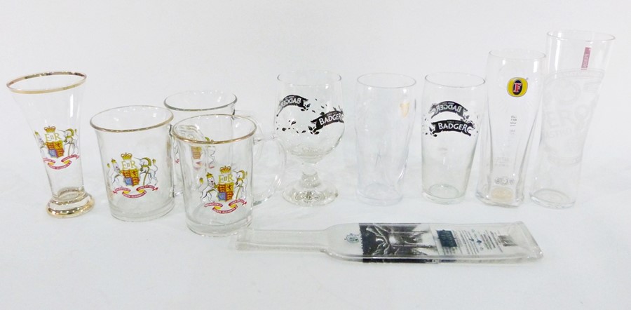 Quantity of glassware included branded lager glasses and others, a branded Pims jug, commemorative - Image 7 of 7