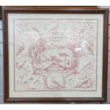 Reproduction print "The Aviary or Bird Fancier's Recreation", 71cm x 79cm (including frame) Woolwork