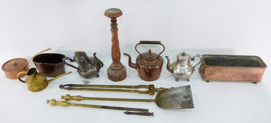 Quantity of assorted collectables and household items including wooden candlestick, mixing bowls,