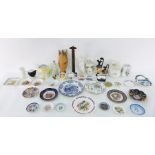 Assorted collectables and ceramics to include vase, mini camper van marked with a Welsh dragon,