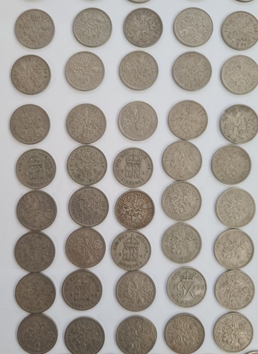 Quantity of 20th century coinage to include threepenny bit, shillings and sixpences - Image 7 of 10