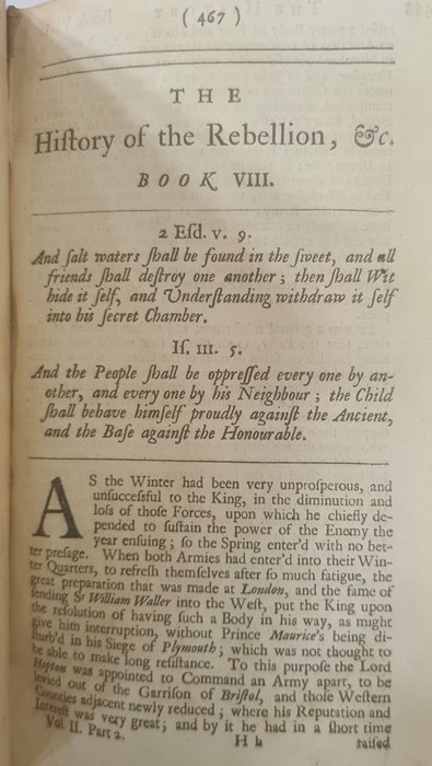 Antiquarian - Clarendon Edward, Earl " History of the Rebellion and Civil Wars in England ....." - Image 23 of 36