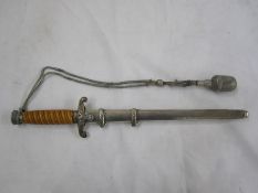 German Army officers WWII dagger, marked Rich Plumacher Sohn Solingen to the blade, orange twist