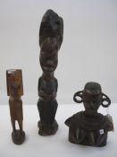 Wooden carved woman, Bayaka tribe, circa 1950's, 20cm high approx, a Papua New Guinea Bouganville