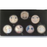 Queen Elizabeth the Queen Mother silver proof collection of seven silver coins all struck to .925