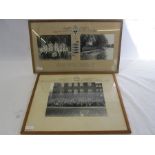 'Jesus Coll. 4th May Boat 1948' Cambridge boat race with photographs, framed and 'Cambridge
