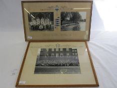 'Jesus Coll. 4th May Boat 1948' Cambridge boat race with photographs, framed and 'Cambridge