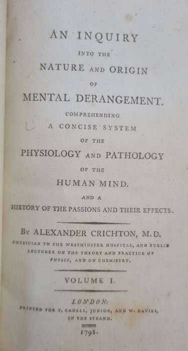 Crichton, Alexander " An Enquiry into the Nature and Origin of Mental Derangement. Comprehending A - Image 4 of 52