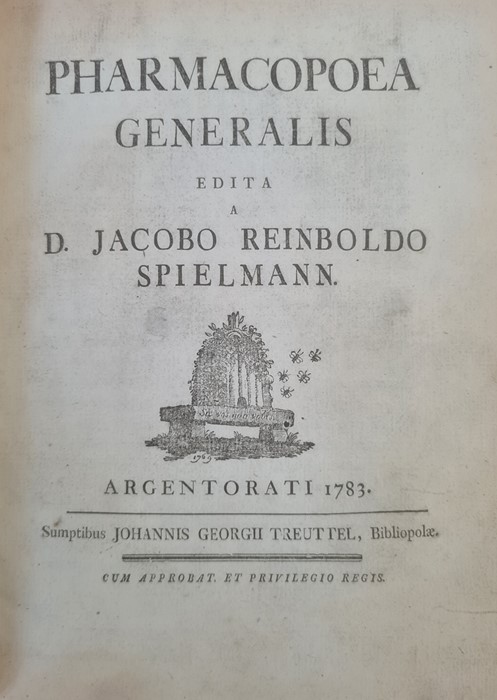 SPIELMAN, Jacob Reinbold (ed).  "Pharmacopoeia Generalis "  Argentorati 1783, Sumptibus Johannis - Image 3 of 4