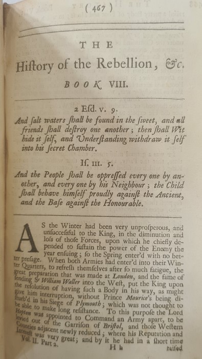 Antiquarian - Clarendon Edward, Earl " History of the Rebellion and Civil Wars in England ....." - Image 5 of 36