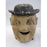 An early to mid 20th century painted Papier Mâché Carnival Parade Head in the form of a Gentleman in