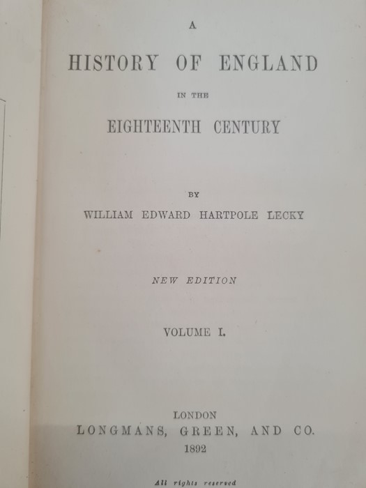 Fine Bindings -Lecky, William Edward Hartpole " A History of Ireland in the Eighteenth Century" - Image 3 of 32
