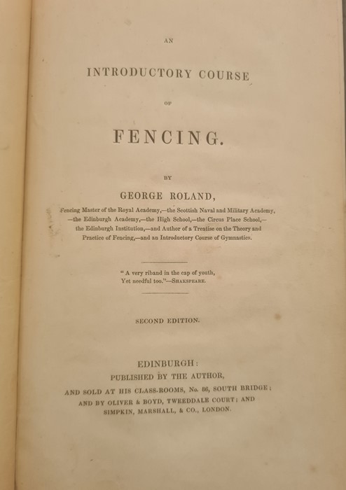 Roland, George " An Introductory Course of Fencing" Second Edition ( 1830?)  Edinburgh Published for - Image 12 of 12