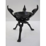 Kenyan carved bowl and stand used for nuts