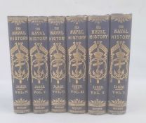 James  William  " THE NAVAL HISTORY OF GREAT BRITAIN ....." Richard Bentley 1860 6 vol. half-titles,