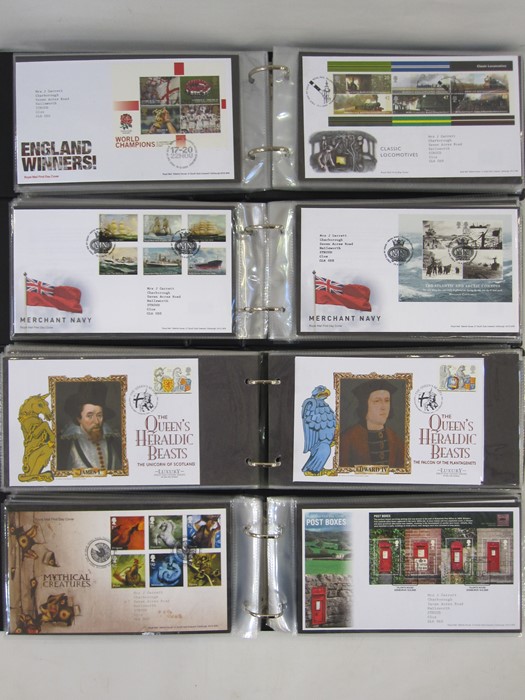 Box of ten First Day Cover albums including eight from Great Britain, one New Zealand and one