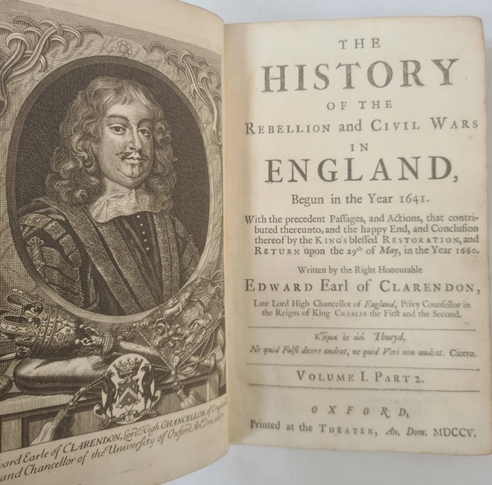 Antiquarian - Clarendon Edward, Earl " History of the Rebellion and Civil Wars in England ....." - Image 2 of 36