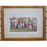 Cricketing interest prints to include 'Famous English Cricketing 1880', 'Cricket at Lords in