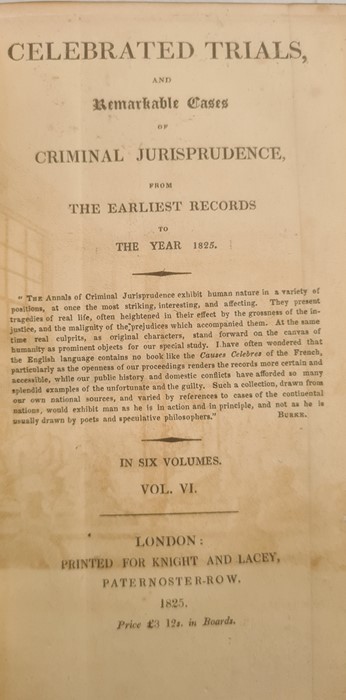 Fine Bindings -  [Borrow George]  " Celebrated Trials and Remarkable Cases of Criminal Jurisprudence - Image 19 of 24