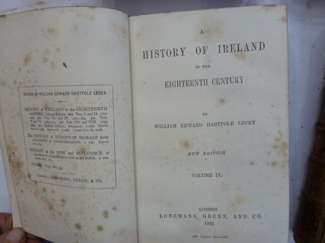 Fine Bindings -Lecky, William Edward Hartpole " A History of Ireland in the Eighteenth Century" - Image 19 of 32