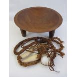 The whale Teeth ONLY withdrawn - the lot is now offered for sale  Wooden carved Kava mixing bowl