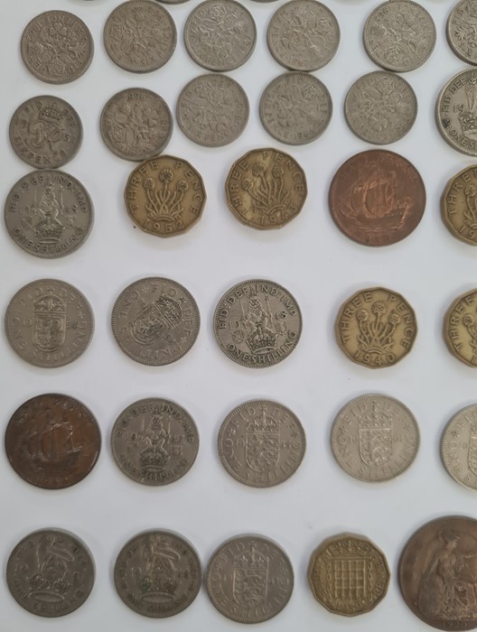 Quantity of 20th century coinage to include threepenny bit, shillings and sixpences - Image 2 of 10