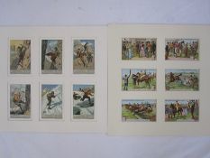 Two sets of six mounted trade cards 'Alpinisni' and 'Beritable Extrait De Viande Liebig', both