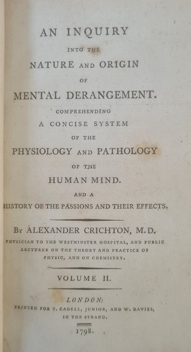 Crichton, Alexander " An Enquiry into the Nature and Origin of Mental Derangement. Comprehending A - Image 8 of 52