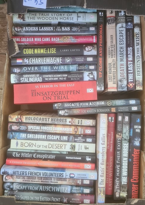 Militaria, three boxes of assorted books on the subject of mainly WWII, to include Philip Newman " - Image 2 of 6