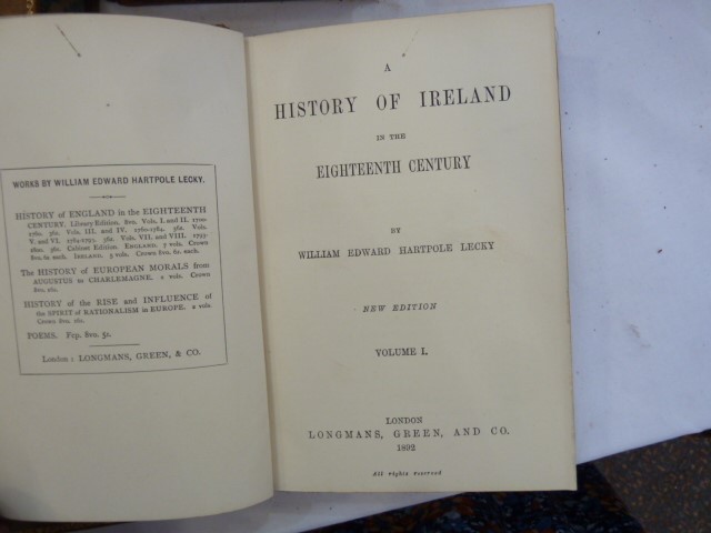 Fine Bindings -Lecky, William Edward Hartpole " A History of Ireland in the Eighteenth Century" - Image 23 of 32